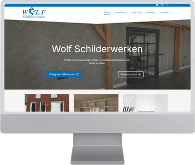 Screenshot van de desktop website van Wolf Schilderwerken